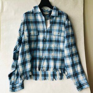 Lucky Brand  Women Boyfriend  Shirt 100% Cotton  Size : L